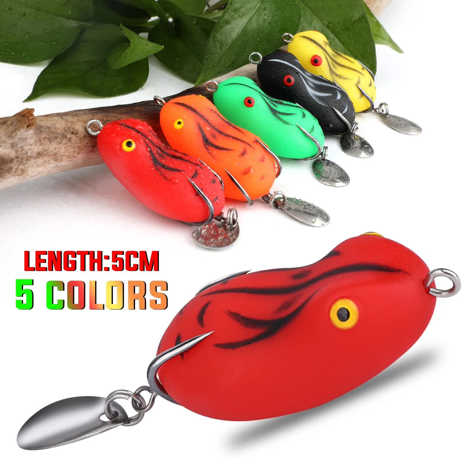 Sougayilang Frog Type Lure 1pc 5Color Silicone Thunder Lure Double Propeller Soft Bait Artificial Wobbler Fishing Tackle
Sougayilang Frog Type Lure 1pc 5Color Silicone Thunder Lure Double Propeller Soft Bait Artificial Wobbler Fishing Tackle