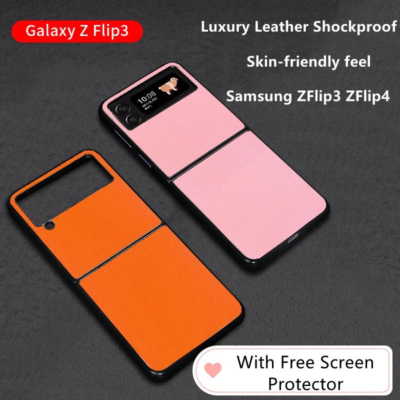 Luxury Leather Shockproof Shell Samsung ZFlip3 Flip3 ZFlip4 non-slip Ultra-thin Z Flip4 5G Protective Case Send screen protector
Luxury Leather Shockproof Shell Samsung ZFlip3 Flip3 ZFlip4 non-slip Ultra-thin Z Flip4 5G Protective Case Send screen protector