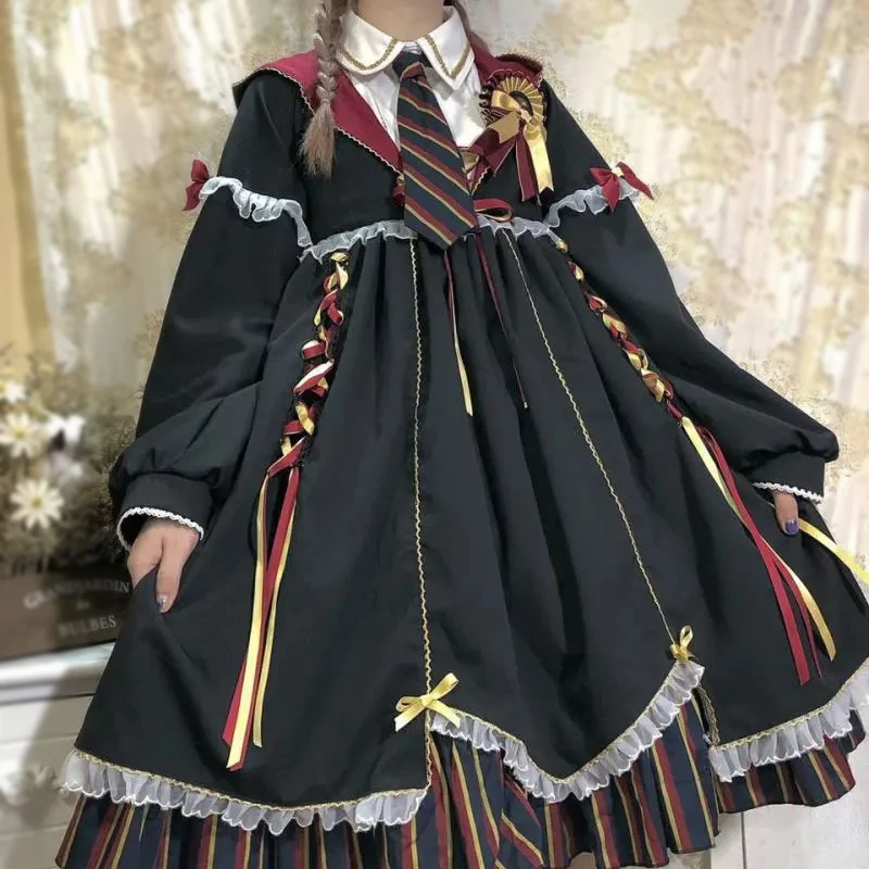 

COS Lolita Dress Magic Girl Lolita Costume Little Witch Alchemy Genuine OP Dress Japanise Lolita Cosplay Crossdressing Sissy