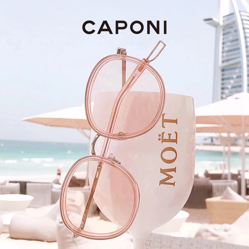 CAPONI Trending Pink Sun Glasses For Women Round Girls Sunglasses UV400 Protection Fashionable Eyewear Gift Box Packing BR118
CAPONI Trending Pink Sun Glasses For Women Round Girls Sunglasses UV400 Protection Fashionable Eyewear Gift Box Packing BR118