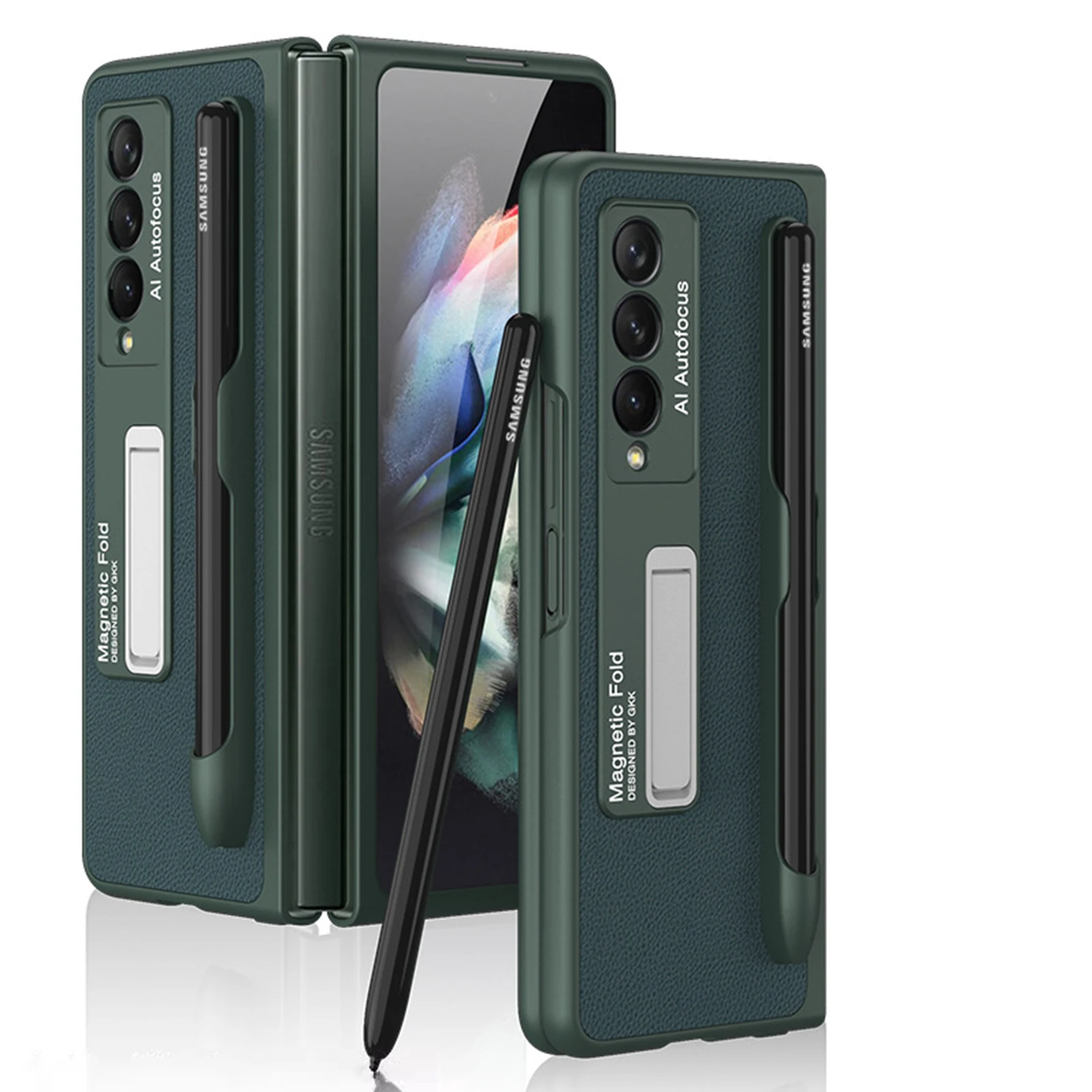 Creative Leather Case with Pen Slot for Samsung Galaxy Z Flod 3 Four Corners Anti-fall Folding Screen Coque for Galaxy Z Fold 3
Creative Leather Case with Pen Slot for Samsung Galaxy Z Flod 3 Four Corners Anti-fall Folding Screen Coque for Galaxy Z Fold 3