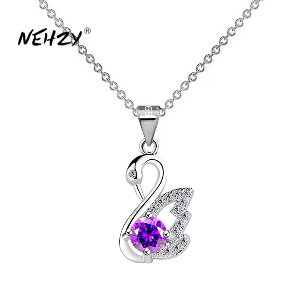 NEHZY Silver plating new woman fashion jewelry high quality purple Cubic Zirconia swan pendant necklace length 45CM
NEHZY Silver plating new woman fashion jewelry high quality purple Cubic Zirconia swan pendant necklace length 45CM