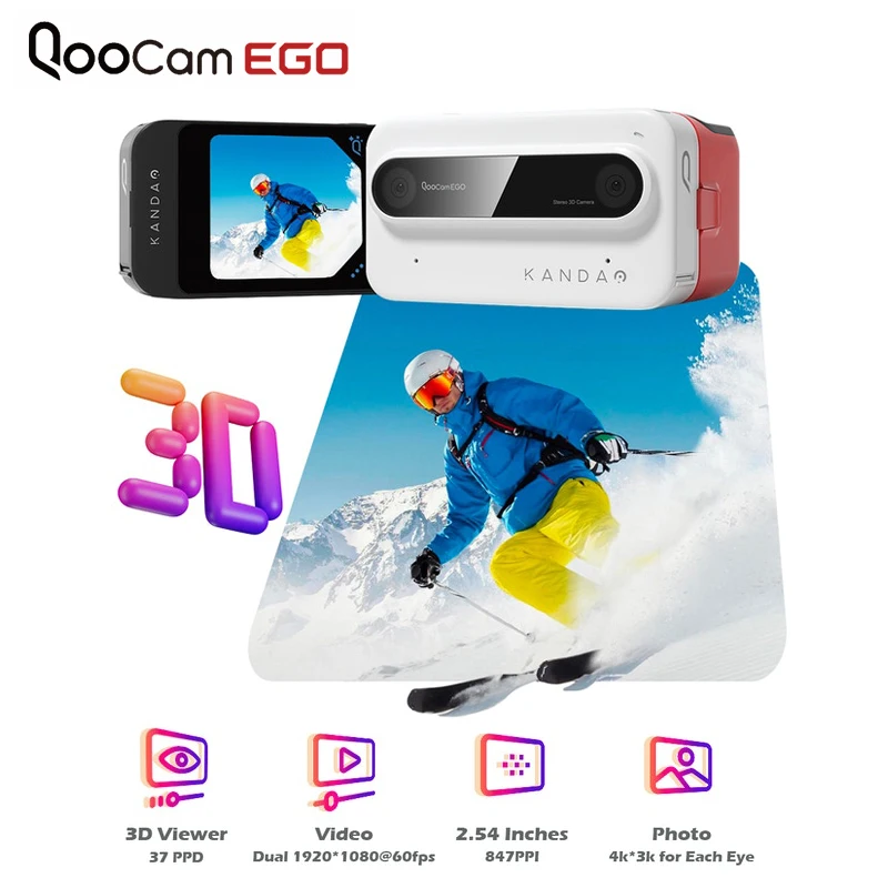 Kandao Qoocam EGO 4K Realistic 3D Camera Snap and View Instant Camera Stereo Immersion Point and Shoot Stereo Digital Camera
Kandao Qoocam EGO 4K Realistic 3D Camera Snap and View Instant Camera Stereo Immersion Point and Shoot Stereo Digital Camera