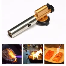 Metal Electronic Ignition Copper Flame Butan Gas Burner Gun Maker Torch for Outdoor Camping Hiking Picnic BBQ Welding Equipment