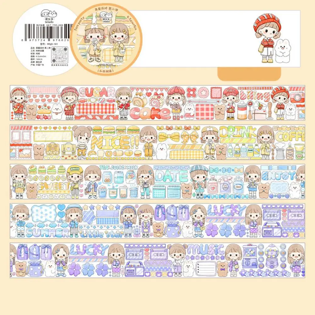1 Roll Tape Sticker Non-fade Lightweight Free Cut Cartoon Boy Girl Scrapbooking Tape Diary Tape Student Supplies
1 Roll Tape Sticker Non-fade Lightweight Free Cut Cartoon Boy Girl Scrapbooking Tape Diary Tape Student Supplies