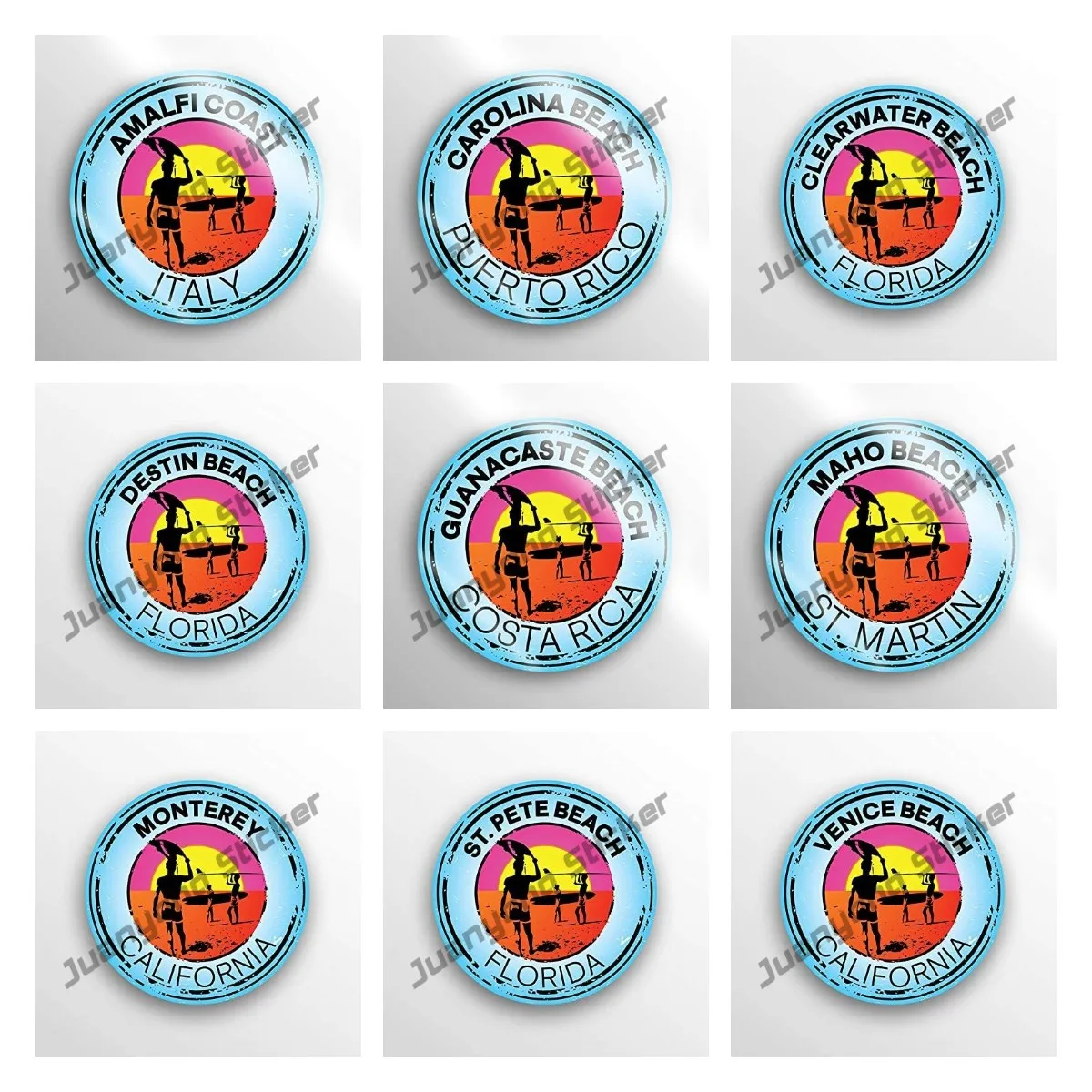Creative Sunny Beach City Stickers Carolina Beach Puerto Rico Decal Sticker Round Premium Quality Vinyl Sticker Car Wrap KK13cm
Creative Sunny Beach City Stickers Carolina Beach Puerto Rico Decal Sticker Round Premium Quality Vinyl Sticker Car Wrap KK13cm