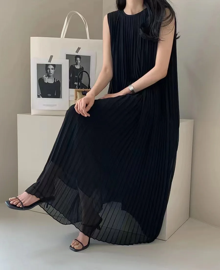 SuperAen 2022 New Spring/summer Organ Pleated O-Neck Folds Straight Casual Ankle-Length Dresses for Women
SuperAen 2022 New Spring/summer Organ Pleated O-Neck Folds Straight Casual Ankle-Length Dresses for Women