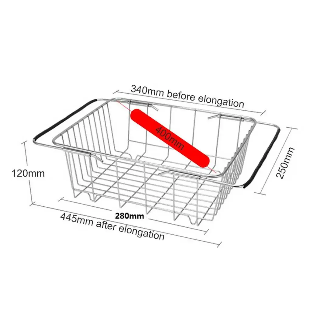 Sink Drain Rack Outdoor Drying Basket Single-Layer Expandable Fruit Bowl Drainer Holder Restaurant Kitchen Utensils
Sink Drain Rack Outdoor Drying Basket Single-Layer Expandable Fruit Bowl Drainer Holder Restaurant Kitchen Utensils