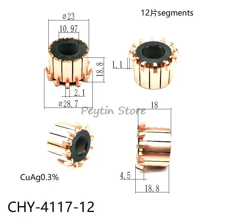 10Pcs 10.97x18.8(18)x23mm 12P CHY-4117-12 Hook Type Copper Bars Electric Motor Commutator 
10Pcs 10.97x18.8(18)x23mm 12P CHY-4117-12 Hook Type Copper Bars Electric Motor Commutator