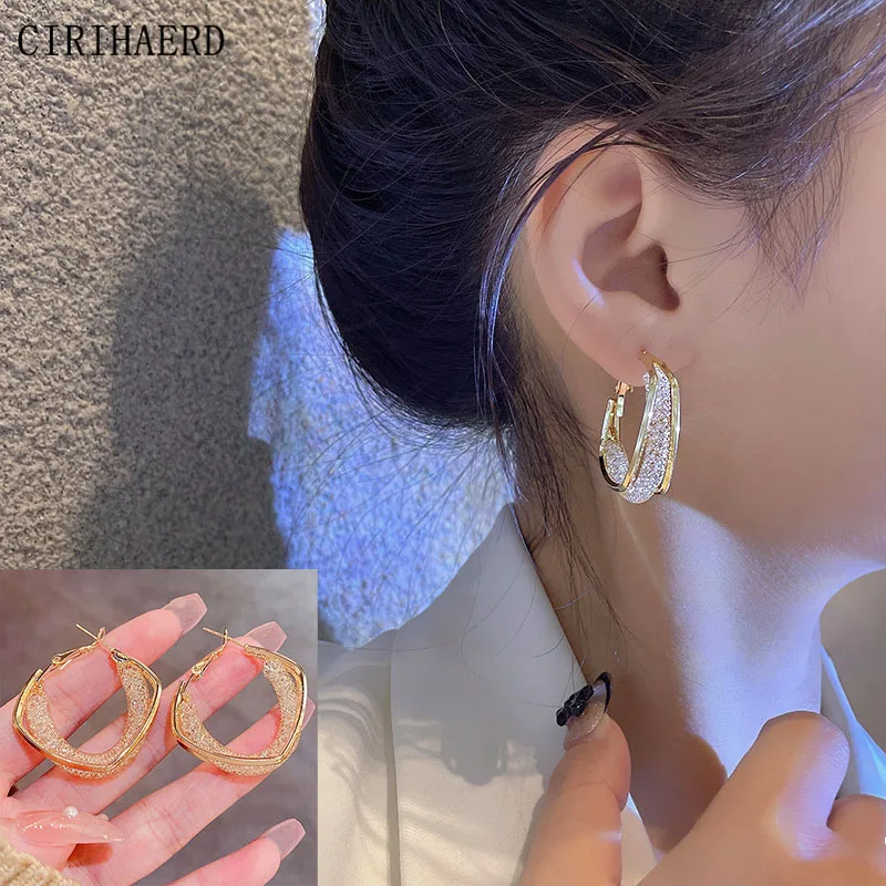 Bohemian Luxury Jewelry Woman Earrings Statement Crystal Zircon Real Gold Plated Geometric Hollow Out Large Earrings Party Gift
Bohemian Luxury Jewelry Woman Earrings Statement Crystal Zircon Real Gold Plated Geometric Hollow Out Large Earrings Party Gift