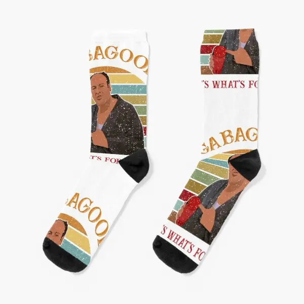 

Gabagool It Is What Is For Dinner Crew Socks Breathable Cartoon Funny Pattern Cute Best Unisex Winter Black Mens Cotton Autumn