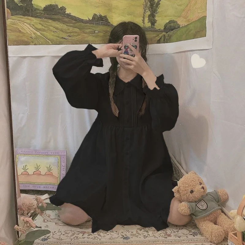 Black Lolita Dress Women Kawaii Y2k Long Sleeves 2023 Spring Autumn Korean Fashion Vintage Cute Casual Streetwear
Black Lolita Dress Women Kawaii Y2k Long Sleeves 2023 Spring Autumn Korean Fashion Vintage Cute Casual Streetwear
