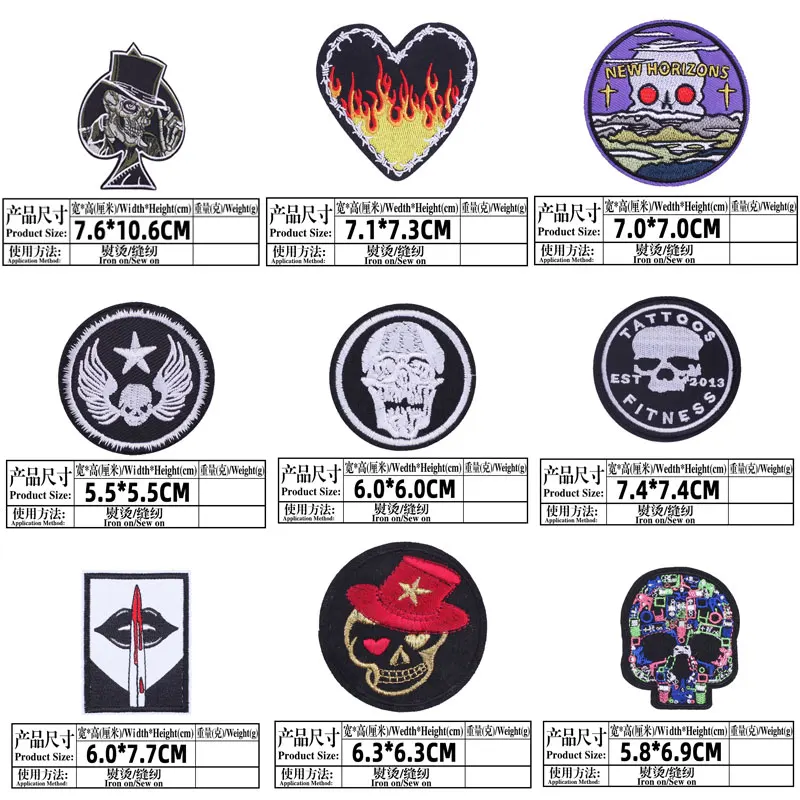 Hippie Fire Heart Knife Embroidered Patches for Clothing Thermoadhesive Patches Punk Skull Badges Sewing Applique for Clothes 
Hippie Fire Heart Knife Embroidered Patches for Clothing Thermoadhesive Patches Punk Skull Badges Sewing Applique for Clothes