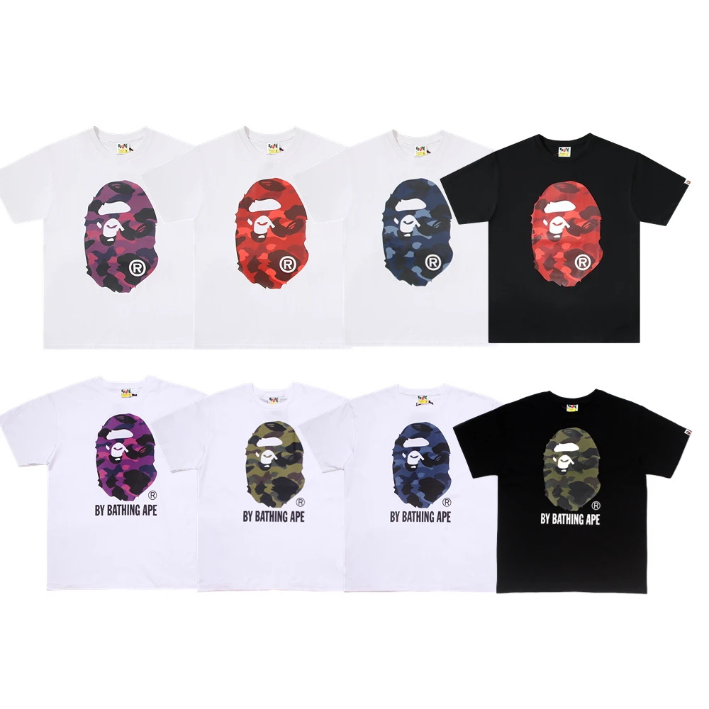 Cotton T Shirt Letters Reflective Short-sleeved Casual Round Neck Bapes T Shirts Short Sleeve Camouflage cartoon printing Tshirt
Cotton T Shirt Letters Reflective Short-sleeved Casual Round Neck Bapes T Shirts Short Sleeve Camouflage cartoon printing Tshirt