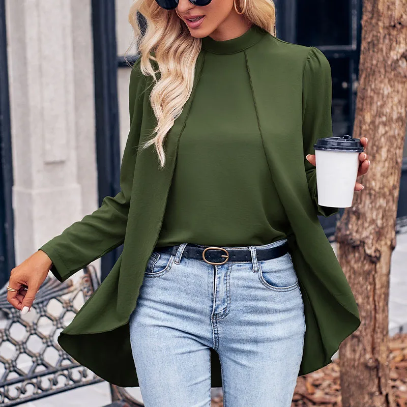 Solid Casual Loose Blouses For Women Fashion 2023 Autumn Vintage Women's Oversized Shirts And Blouses Elegant Youth Female Tops 
Solid Casual Loose Blouses For Women Fashion 2023 Autumn Vintage Women's Oversized Shirts And Blouses Elegant Youth Female Tops