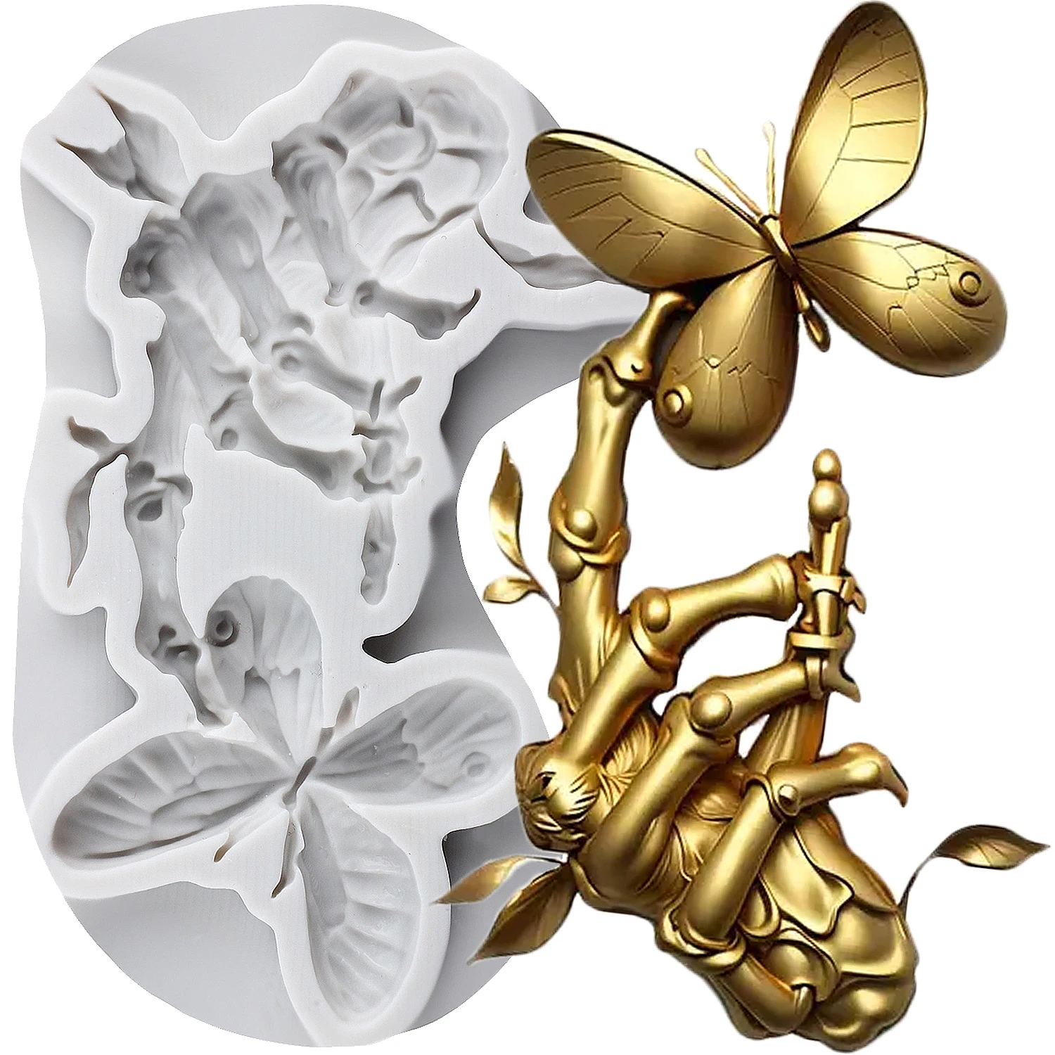 Формы для торта Mujiang, скелетные руки, бабочка, силикон
Формы для торта Mujiang, скелетные руки, бабочка, силикон