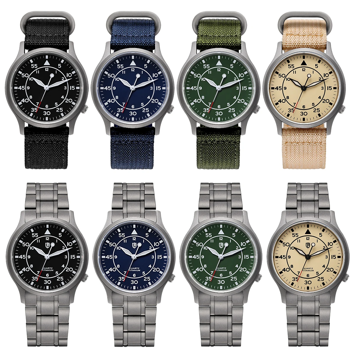 

BERNY Titanium Quartz Watch for Men AR Coating Sapphire Luminous Fashion Wristwatch BERNY VH31 Ultra-thin Waterproof 5ATM Watch