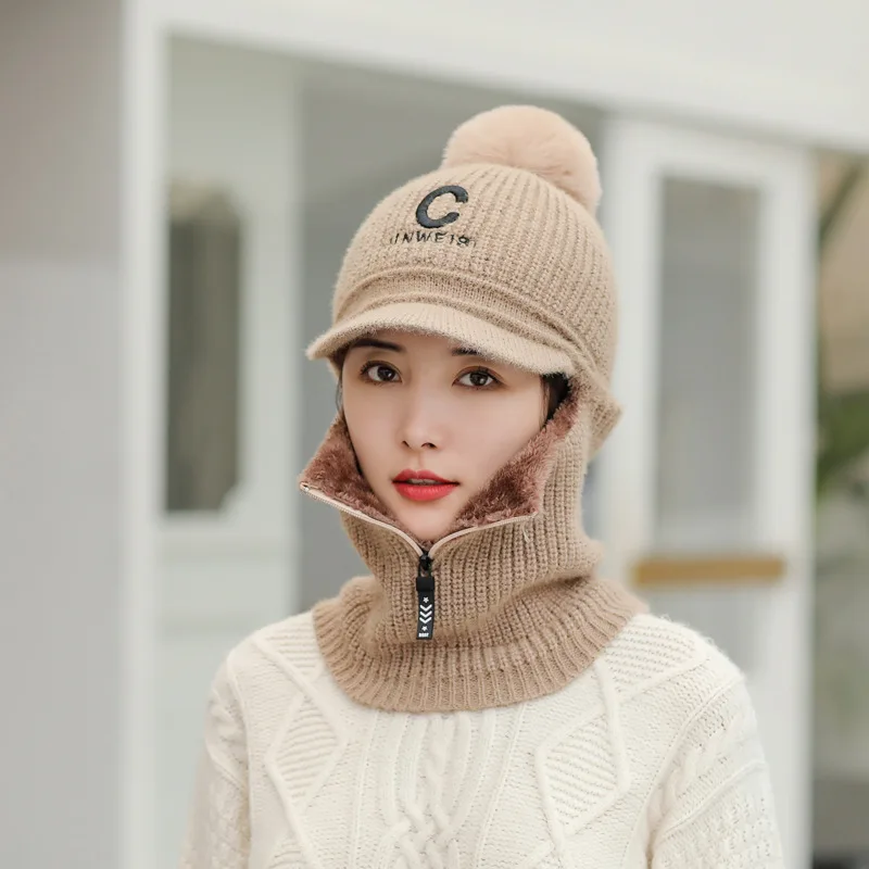 Letters C Knitted Beanie Scarf Set For Woman Girl Curved Brim Autumn Winter Hat Zipper Pompoms Cycling Ski Hunting Hat
Letters C Knitted Beanie Scarf Set For Woman Girl Curved Brim Autumn Winter Hat Zipper Pompoms Cycling Ski Hunting Hat