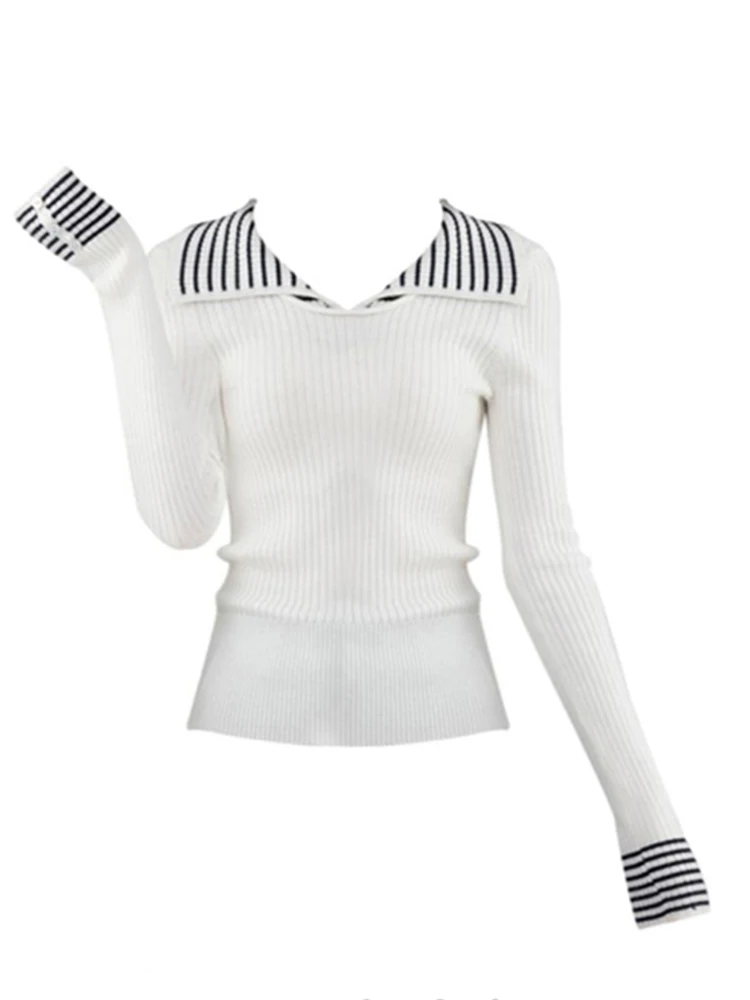 Fall Winter Woman Korean Old Money Patchwork Jerseys Lapel Vintage Sweater Long Sleeve Designer Office Lady Knitwears Slim Chic
Fall Winter Woman Korean Old Money Patchwork Jerseys Lapel Vintage Sweater Long Sleeve Designer Office Lady Knitwears Slim Chic