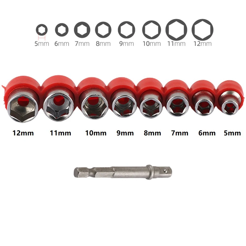9 Pcs Hex Socket Adapter Rod Set 1/4inch Drive 5-12mm Hex Bit Metric Socket Wrench Head Nut Removal Tool Spanner Manual Tools
9 Pcs Hex Socket Adapter Rod Set 1/4inch Drive 5-12mm Hex Bit Metric Socket Wrench Head Nut Removal Tool Spanner Manual Tools