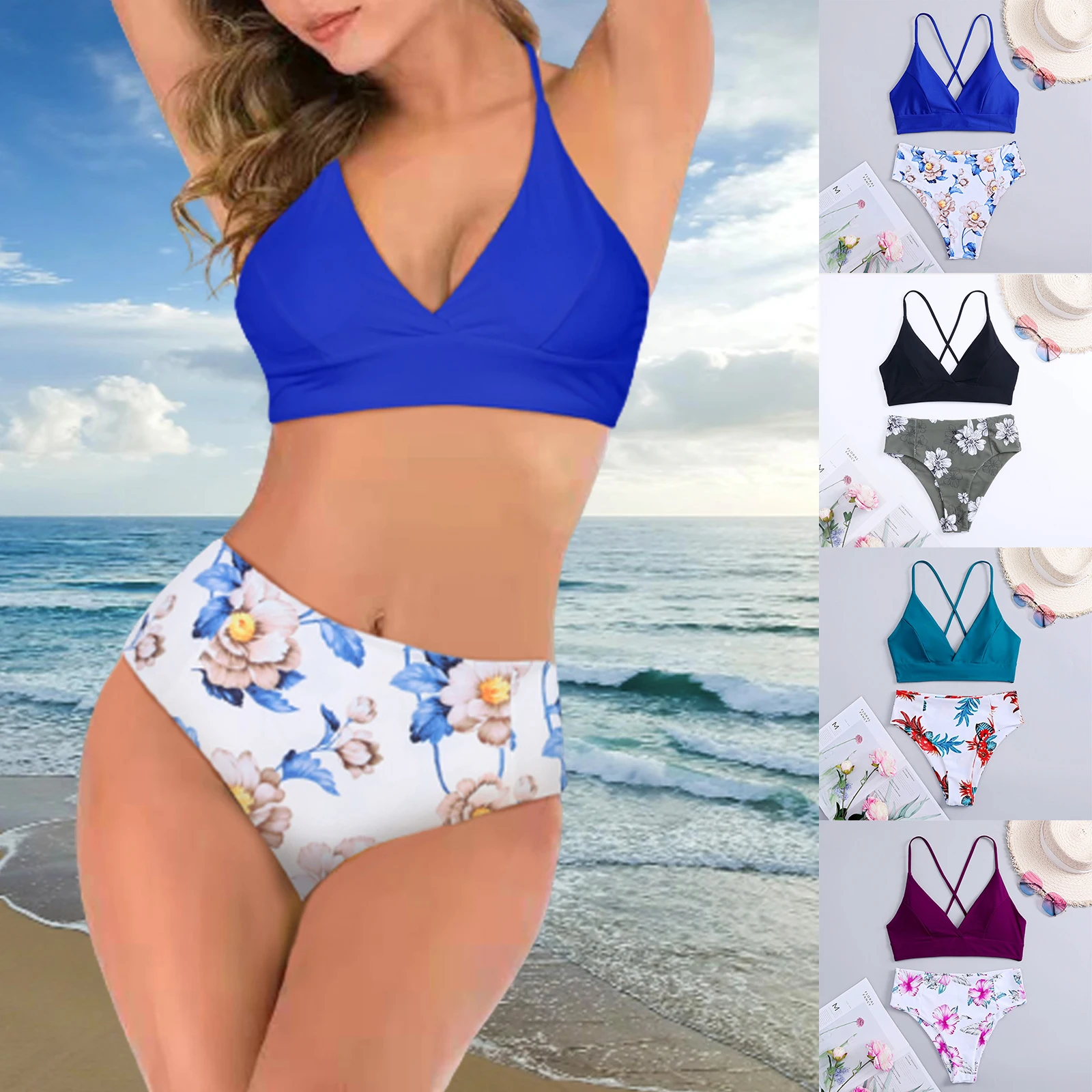 Summer Women's Sexy Bikini Set Cut Out Flowers Bandage Swimsuit Push Up Sexy Halter Swimwear Beachwear Biquini Maillot De Bain
Summer Women's Sexy Bikini Set Cut Out Flowers Bandage Swimsuit Push Up Sexy Halter Swimwear Beachwear Biquini Maillot De Bain