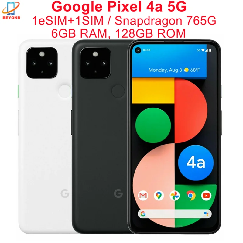 

Google Pixel 4a 5G 6.2" 6GB RAM 128GB ROM NFC Octa Core Snapdragon 765G Fingerprint Original Unlocked Pixel4a 5G Cell Phone