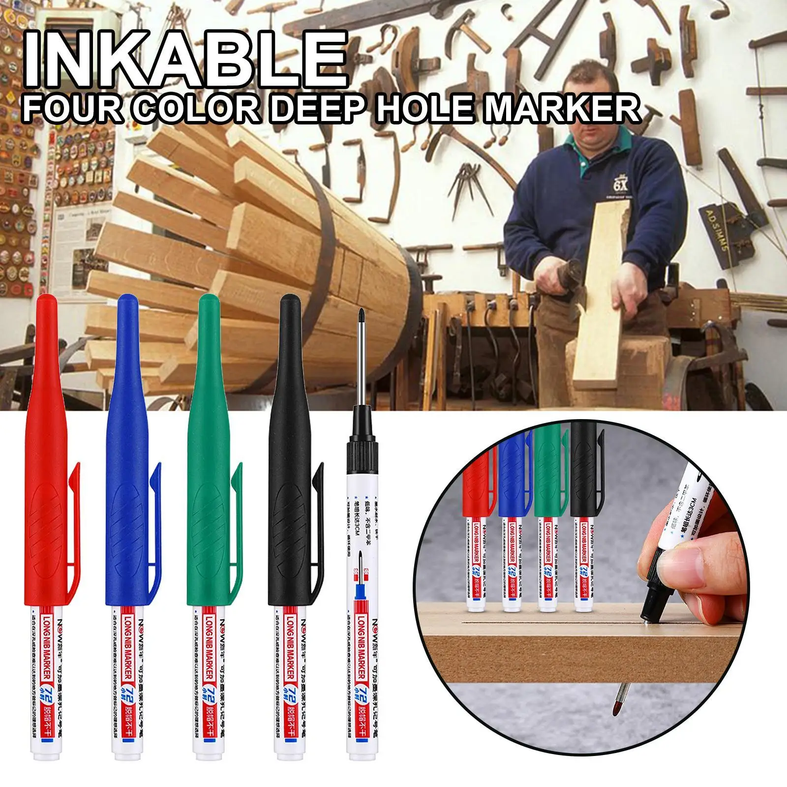 1Pc Carpenter Pencil Holder Deep Hole Mechanical Marker Stand Pocket Clip Pencil Holder Carpentry Marking Scribe Tool Woodworker
1Pc Carpenter Pencil Holder Deep Hole Mechanical Marker Stand Pocket Clip Pencil Holder Carpentry Marking Scribe Tool Woodworker