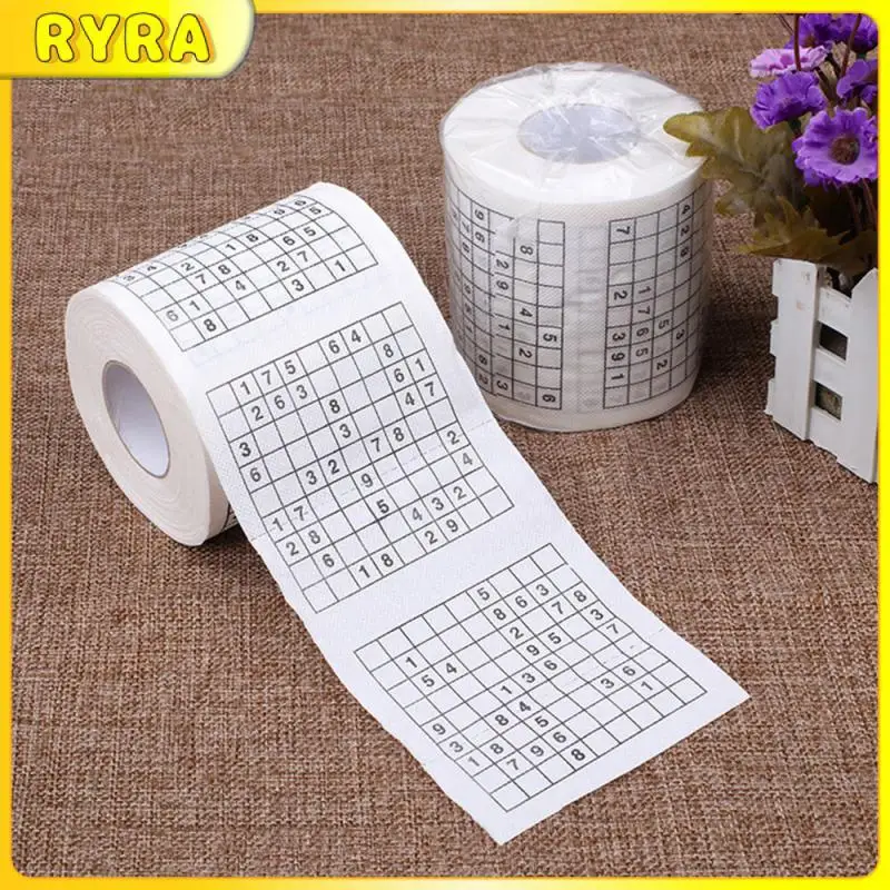 

1/2Roll 2 Ply Novelty Funny Number Sudoku Printed WC Bath Funny Soft Toilet Paper Tissue For Bathroom Supplies Creative Gift