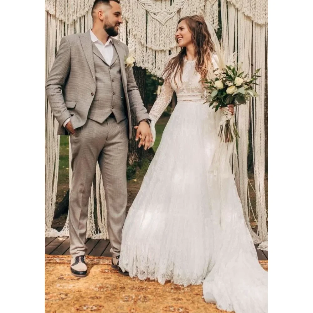 Elegant Long Sleeves Princess Lace Wedding Dress Boat Neck Bride Dresses for Women 2022 New Free Shipping Bohemian Bridal Gown
Elegant Long Sleeves Princess Lace Wedding Dress Boat Neck Bride Dresses for Women 2022 New Free Shipping Bohemian Bridal Gown