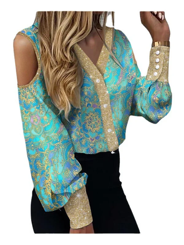 2022 Spring Sexy Cool Blouse Women's V-neck Off Shoulder Single Breasted Long Sleeve Shirt Bottomed Shirt Female Top Wear
2022 Spring Sexy Cool Blouse Women's V-neck Off Shoulder Single Breasted Long Sleeve Shirt Bottomed Shirt Female Top Wear