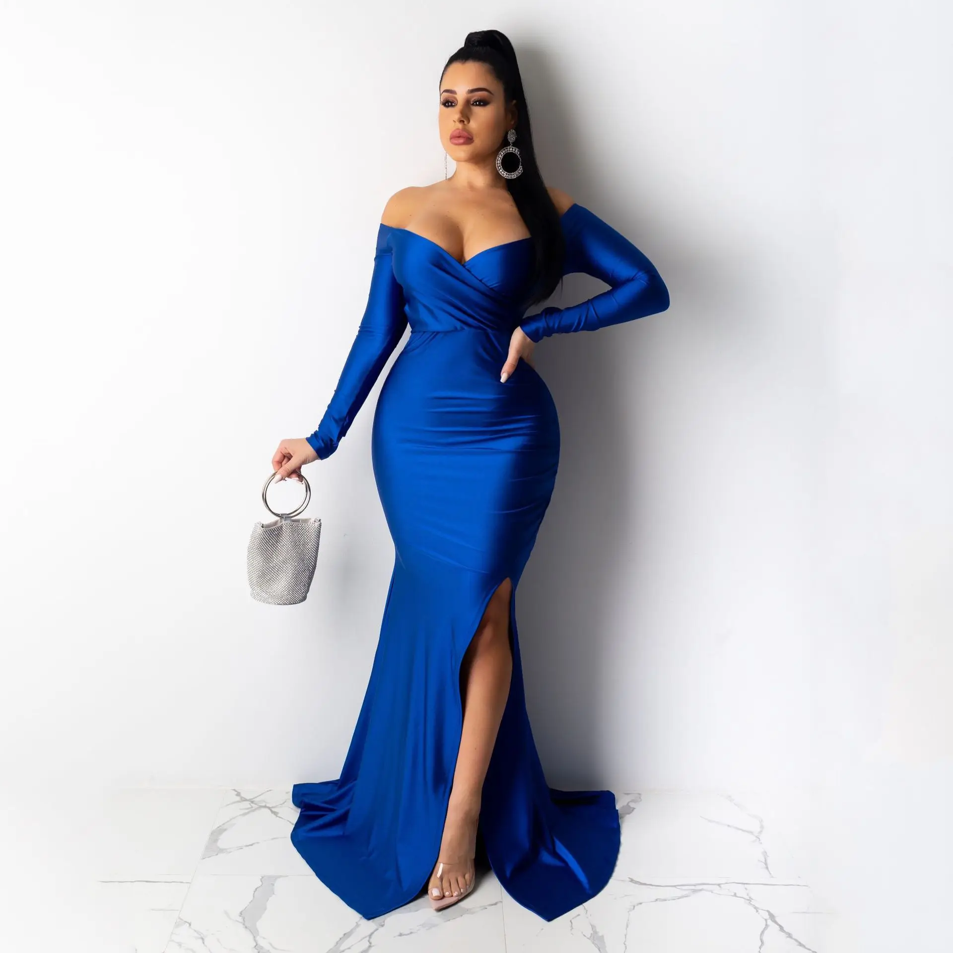 Ladies Spring Autumn Sexy Strapless Split Mermaid Dress Women Elegant Off Shoulder Nightclub Evening Dresses
Ladies Spring Autumn Sexy Strapless Split Mermaid Dress Women Elegant Off Shoulder Nightclub Evening Dresses