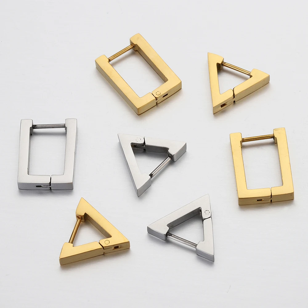 2-4pcs Stainless Steel Earrings Geometric Triangular Rectangle Hoop Jewelry Making DIY Unisex Punk Hiphop Bijoux Ear Plug
2-4pcs Stainless Steel Earrings Geometric Triangular Rectangle Hoop Jewelry Making DIY Unisex Punk Hiphop Bijoux Ear Plug