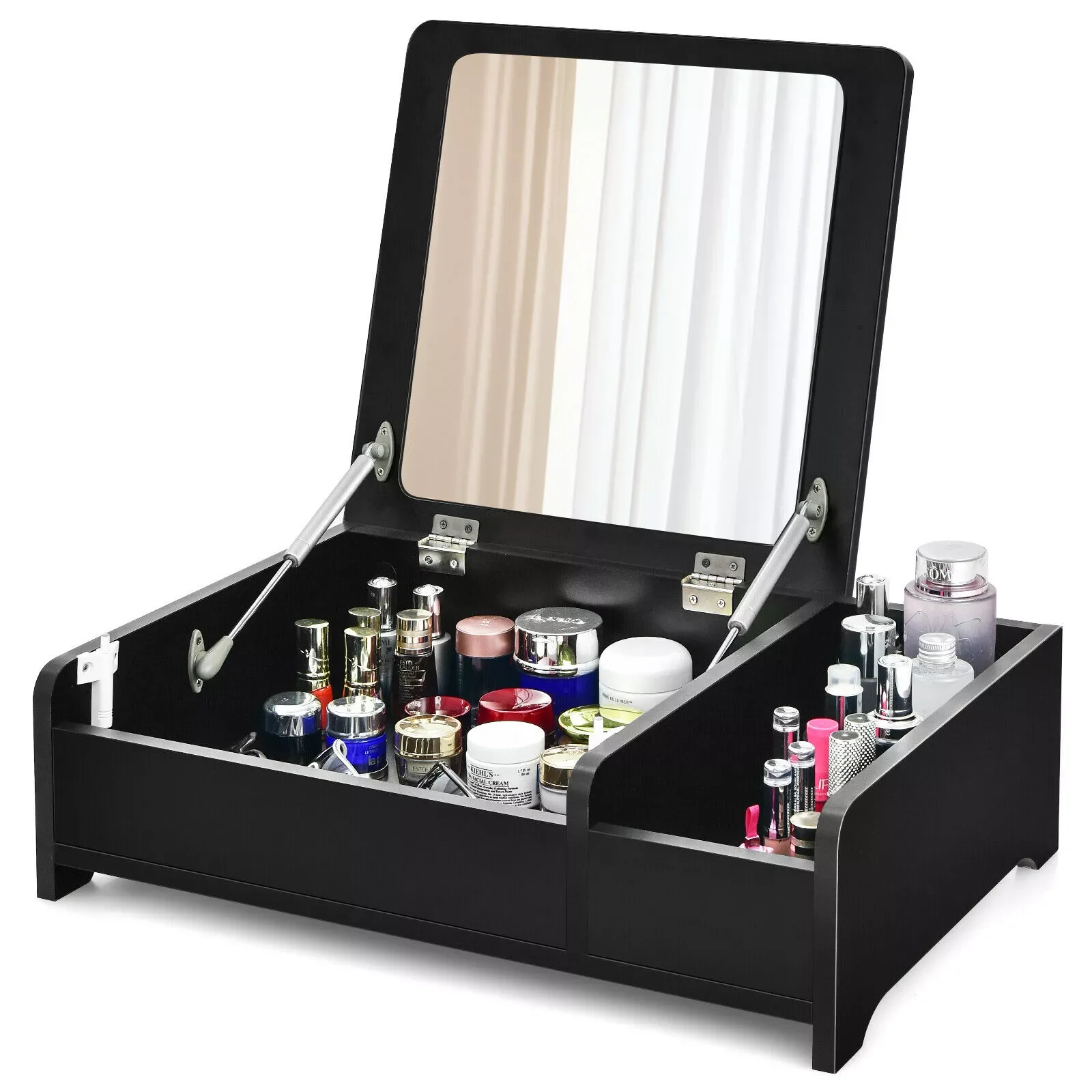 2-in-1Vanity Dresser w/ Flip-Top Mirror Tabletop Storage Box Makeup Laptop Black
2-in-1Vanity Dresser w/ Flip-Top Mirror Tabletop Storage Box Makeup Laptop Black