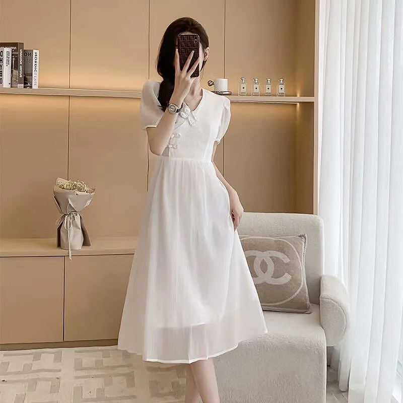 High end fashion women's 2023 summer new slimming high school button up goddess dress 92626
High end fashion women's 2023 summer new slimming high school button up goddess dress 92626