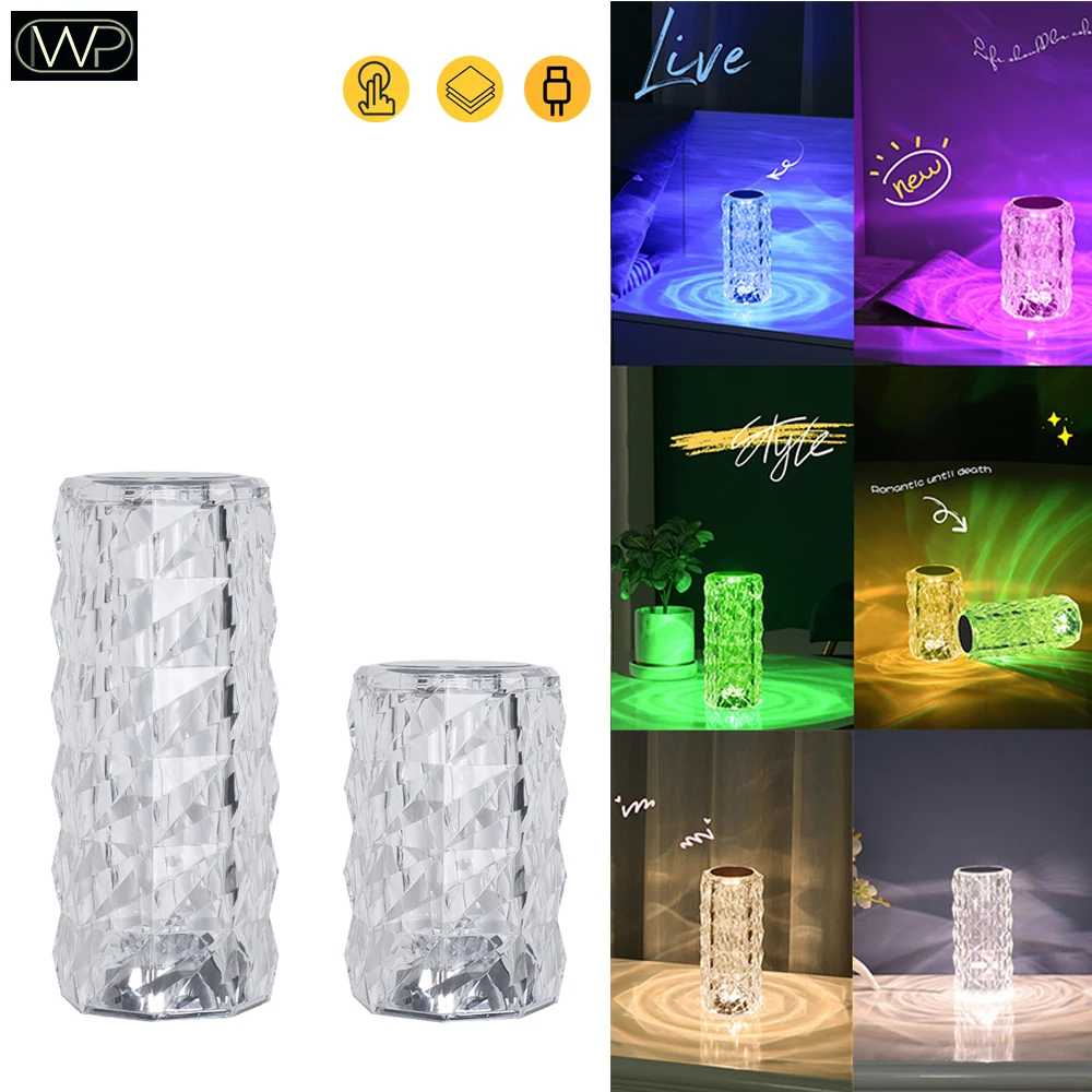 Touch Adjustable Romantic Diamond Atmosphere Light Usb Touch Night Light 3/16 Colors Led Crystal Table Lamp Rose Light Projector
Touch Adjustable Romantic Diamond Atmosphere Light Usb Touch Night Light 3/16 Colors Led Crystal Table Lamp Rose Light Projector