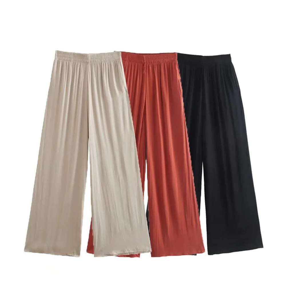 2022 Female Clothing New Fashion Folds Summer Trousers For Women Vintage Elastic Waist High Waist Wide Leg Pant
2022 Female Clothing New Fashion Folds Summer Trousers For Women Vintage Elastic Waist High Waist Wide Leg Pant