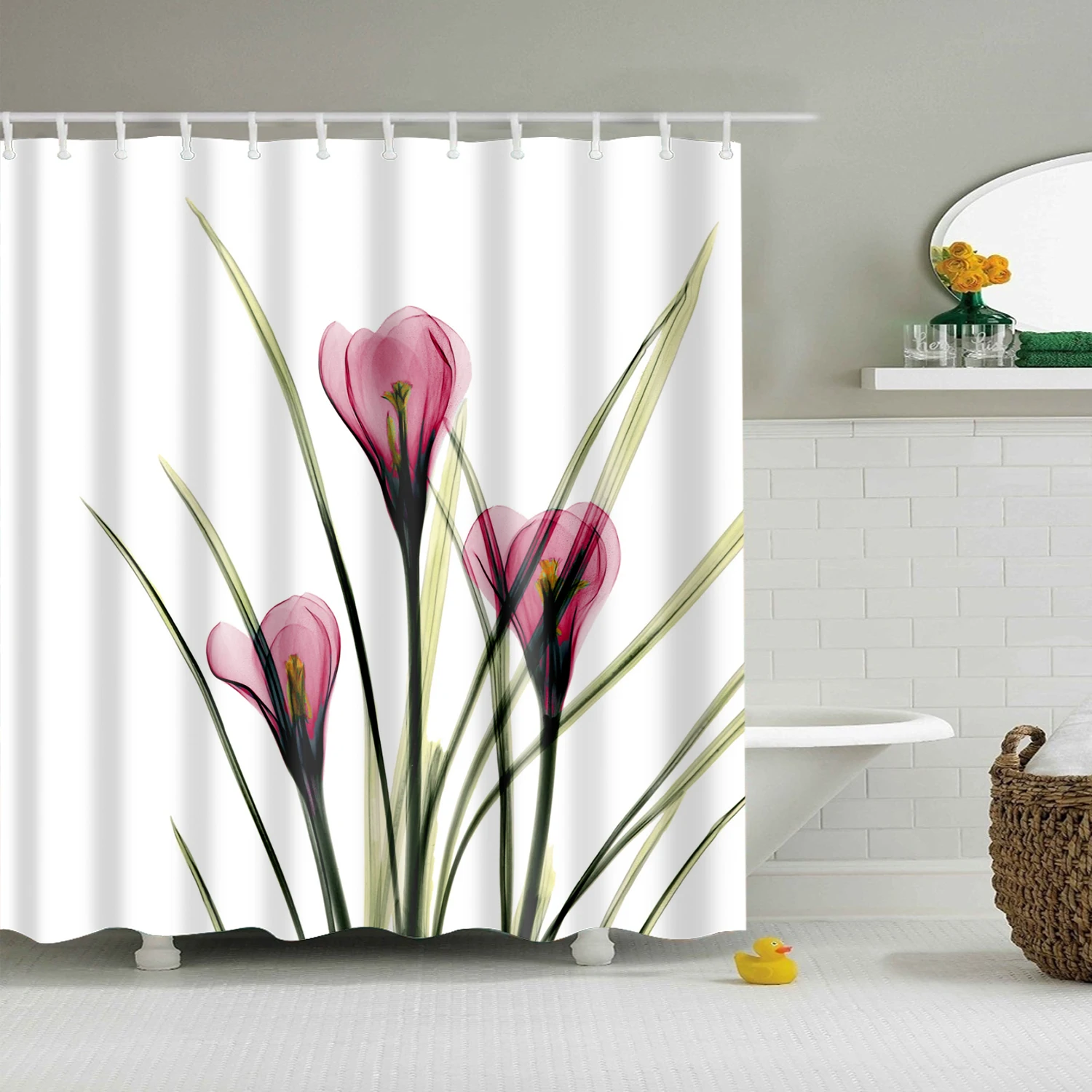 Flower Print Lily Bathroom Polyester Fabric Shower Curtain Home Decor Waterproof Mildew Resistant Strap Hook
Flower Print Lily Bathroom Polyester Fabric Shower Curtain Home Decor Waterproof Mildew Resistant Strap Hook