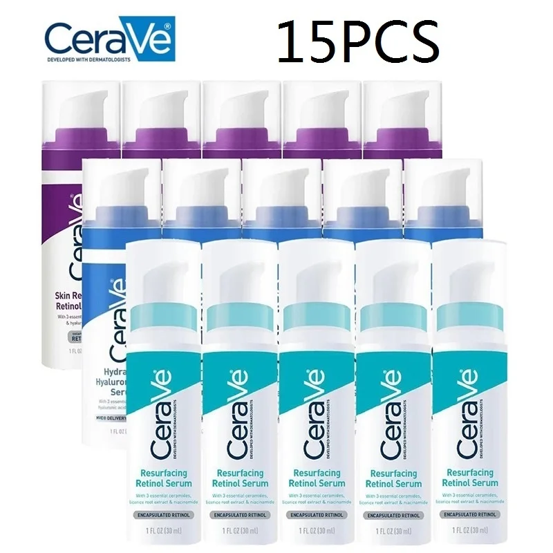 

15PCS CeraVe Skin Care Products Resurfacing Retinol Serum&Skin Renewal Retinol Serum&Moisturizing Hyaluronic Acid Serum Set