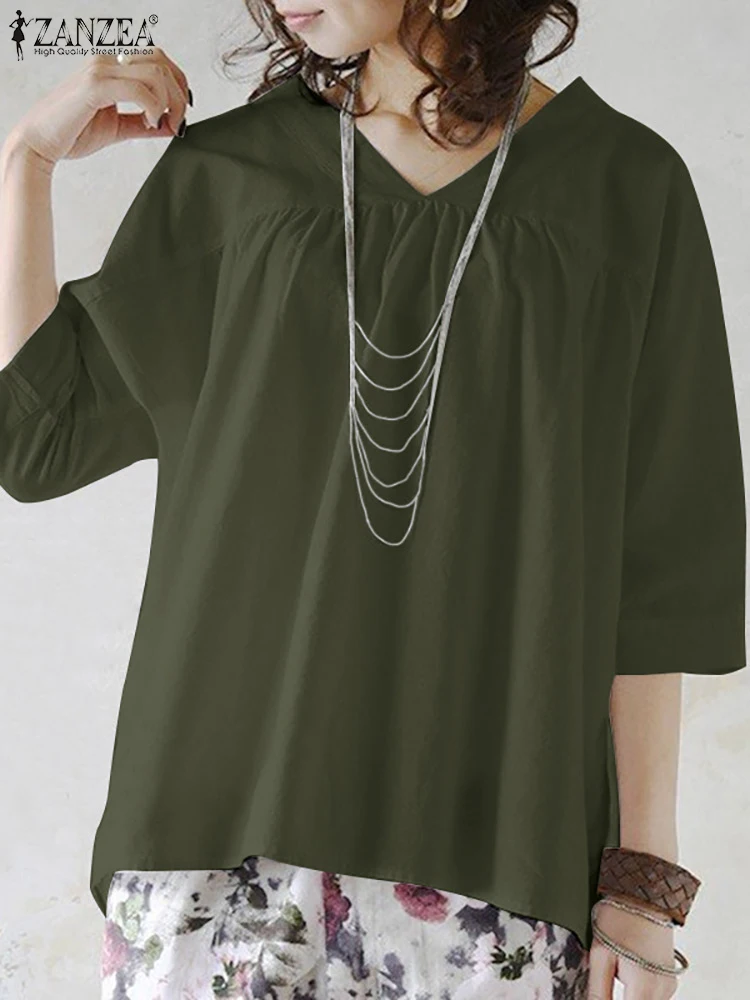 2022 ZANZEA модная летняя женская элегантная блузка с V-образным вырезом и рукавом 3/4 Повседневная Свободная Туника Топы мешковатые рабочие праз...
2022 ZANZEA модная летняя женская элегантная блузка с V-образным вырезом и рукавом 3/4 Повседневная Свободная Туника Топы мешковатые рабочие праз...