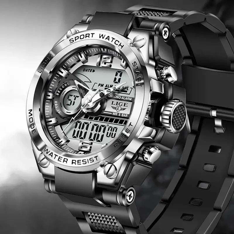 Men Military Watch Digital 50m Waterproof Wristwatch LED Quartz Clock Sport Watch Male Big Watches Men Relogios Masculino
Men Military Watch Digital 50m Waterproof Wristwatch LED Quartz Clock Sport Watch Male Big Watches Men Relogios Masculino