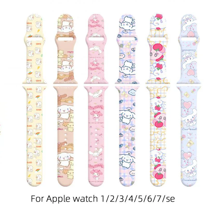 Милый браслет Cinnamoroll Kuromi для Apple Watch Band 38 мм 40 мм 41 мм 42 мм 44 мм 45 мм, мультяшный браслет Iwatch 7/6/5/4/3/2/1/se
Милый браслет Cinnamoroll Kuromi для Apple Watch Band 38 мм 40 мм 41 мм 42 мм 44 мм 45 мм, мультяшный браслет Iwatch 7/6/5/4/3/2/1/se