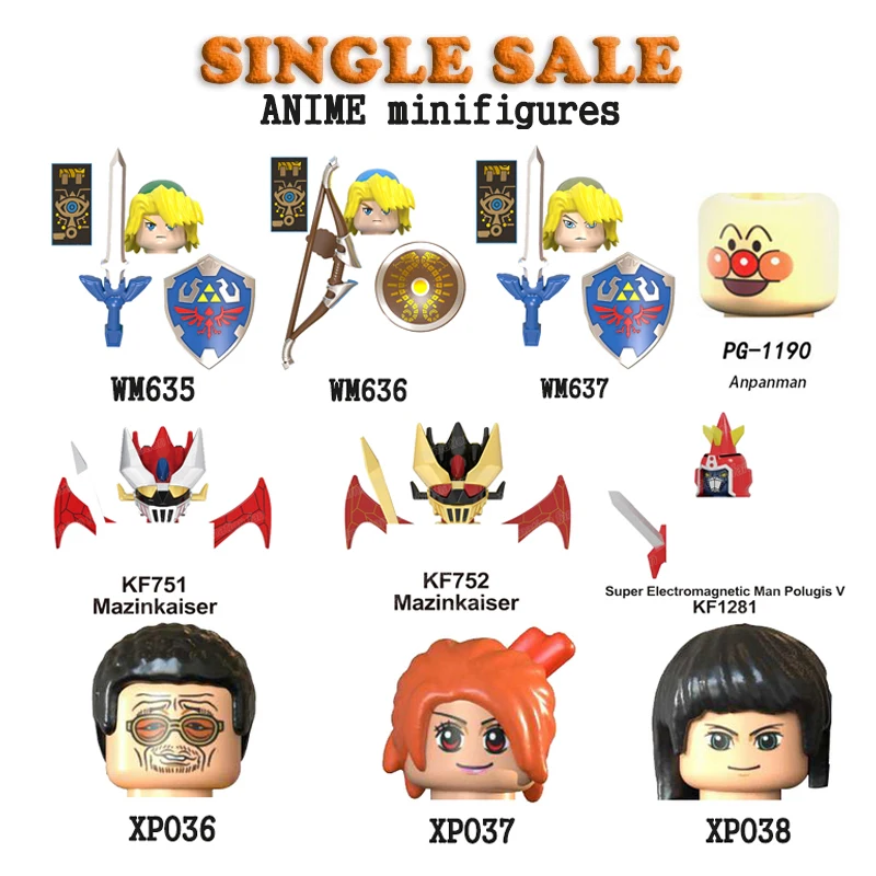 Zelda Game Link One Punch Man Building Block One Piece Anime Action Figures Robot Toys KF751 KF752 KF1281 PG1190 WM6053 XP036-04
Zelda Game Link One Punch Man Building Block One Piece Anime Action Figures Robot Toys KF751 KF752 KF1281 PG1190 WM6053 XP036-04