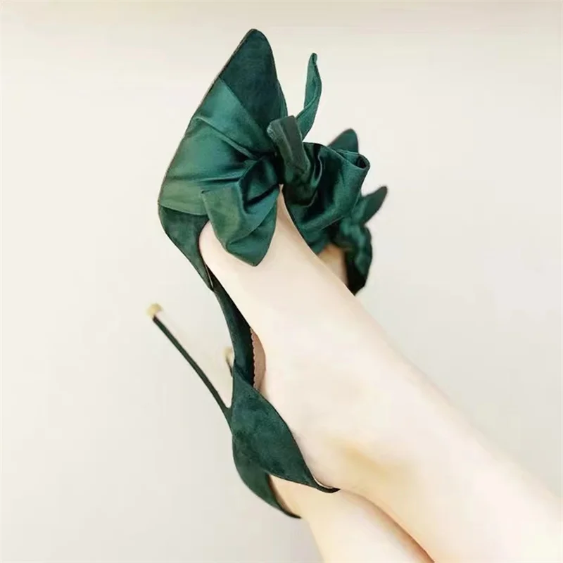 Butterfly-knot Pointed Toe High Heels French Green Stiletto Shallow Slip On Female Pumps Summer Ladies Party Dress Prom Shoes
Butterfly-knot Pointed Toe High Heels French Green Stiletto Shallow Slip On Female Pumps Summer Ladies Party Dress Prom Shoes