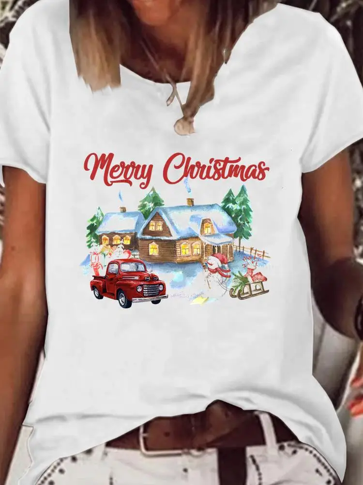 Winter Season Lovely Style Women Clothing Tee Top Graphic T-shirt Holiday Merry Christmas Clothes Fashion Basic Print T Shirt
Winter Season Lovely Style Women Clothing Tee Top Graphic T-shirt Holiday Merry Christmas Clothes Fashion Basic Print T Shirt