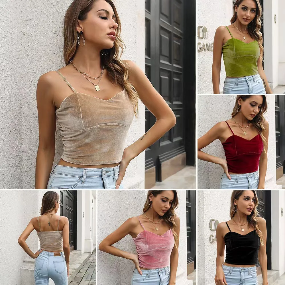 Velvet Heart Collar Small Sling Vest Women Wearing Wrapped Chest And Exposed Umbilical Short Top New
Velvet Heart Collar Small Sling Vest Women Wearing Wrapped Chest And Exposed Umbilical Short Top New