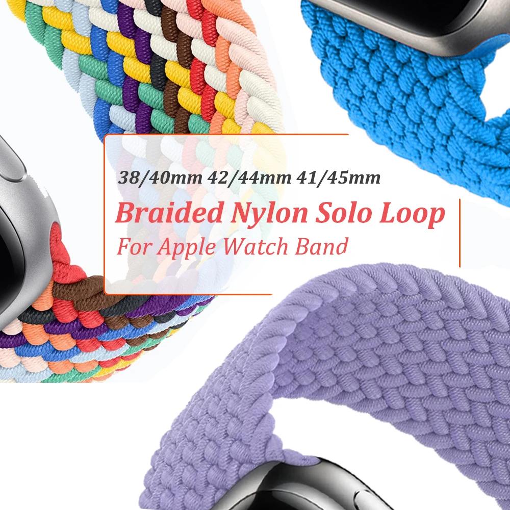 Ремешок нейлоновый для Apple Watch band 7 41 мм 45 мм, эластичный браслет для iWatch Series 44 мм 40 мм 6 SE 5 4 3 38 мм 42 мм, Плетеный соло-браслет
Ремешок нейлоновый для Apple Watch band 7 41 мм 45 мм, эластичный браслет для iWatch Series 44 мм 40 мм 6 SE 5 4 3 38 мм 42 мм, Плетеный соло-браслет
