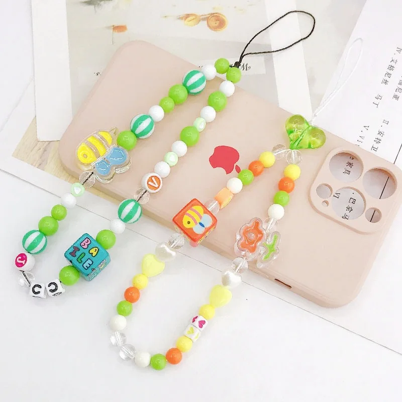 New Candy-colored Bee Cell Phone Chain Beads Cell Phone Lanyard Anti-drop Short Hand Bracelet Phone Case Charm
New Candy-colored Bee Cell Phone Chain Beads Cell Phone Lanyard Anti-drop Short Hand Bracelet Phone Case Charm