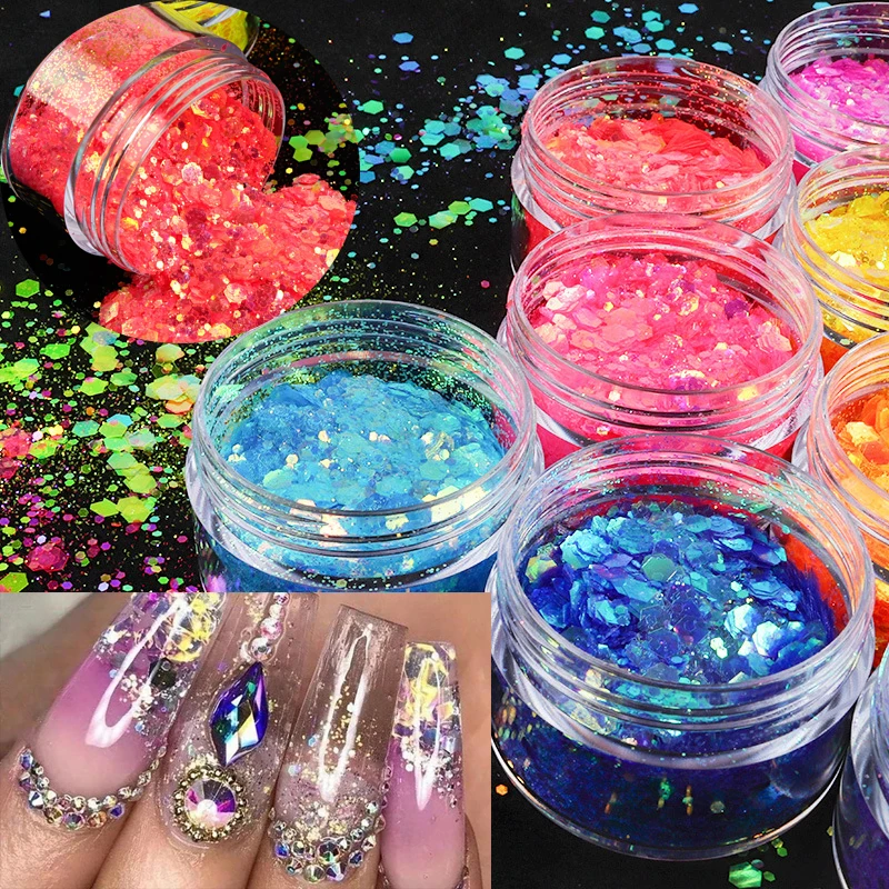 Laser Holographic Fairy Chunky Glitter Sequins For Nail Design Mixed Flakes 3D Nails Art Decoration UV Gel Polish Manicure Nails
Laser Holographic Fairy Chunky Glitter Sequins For Nail Design Mixed Flakes 3D Nails Art Decoration UV Gel Polish Manicure Nails