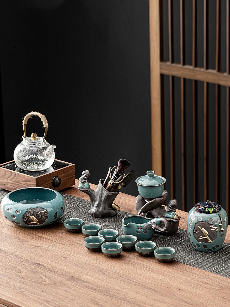 Китайский чайный набор, керамический офисный автоматический чайник ручной работы, роскошные чайные принадлежности кунг-фу, винтажные кухо... 
Китайский чайный набор, керамический офисный автоматический чайник ручной работы, роскошные чайные принадлежности кунг-фу, винтажные кухо...