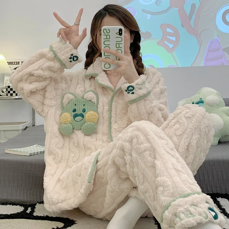 Anime monster Women Pajama Sets Winter Thicken Sleepwear Pyjama Set Cartoon Flannel Soft Warm Pijama Suit 2PCS Homewear
Anime monster Women Pajama Sets Winter Thicken Sleepwear Pyjama Set Cartoon Flannel Soft Warm Pijama Suit 2PCS Homewear